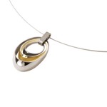 Titanium Triple Oval Pendant with Gold plating 0742-02